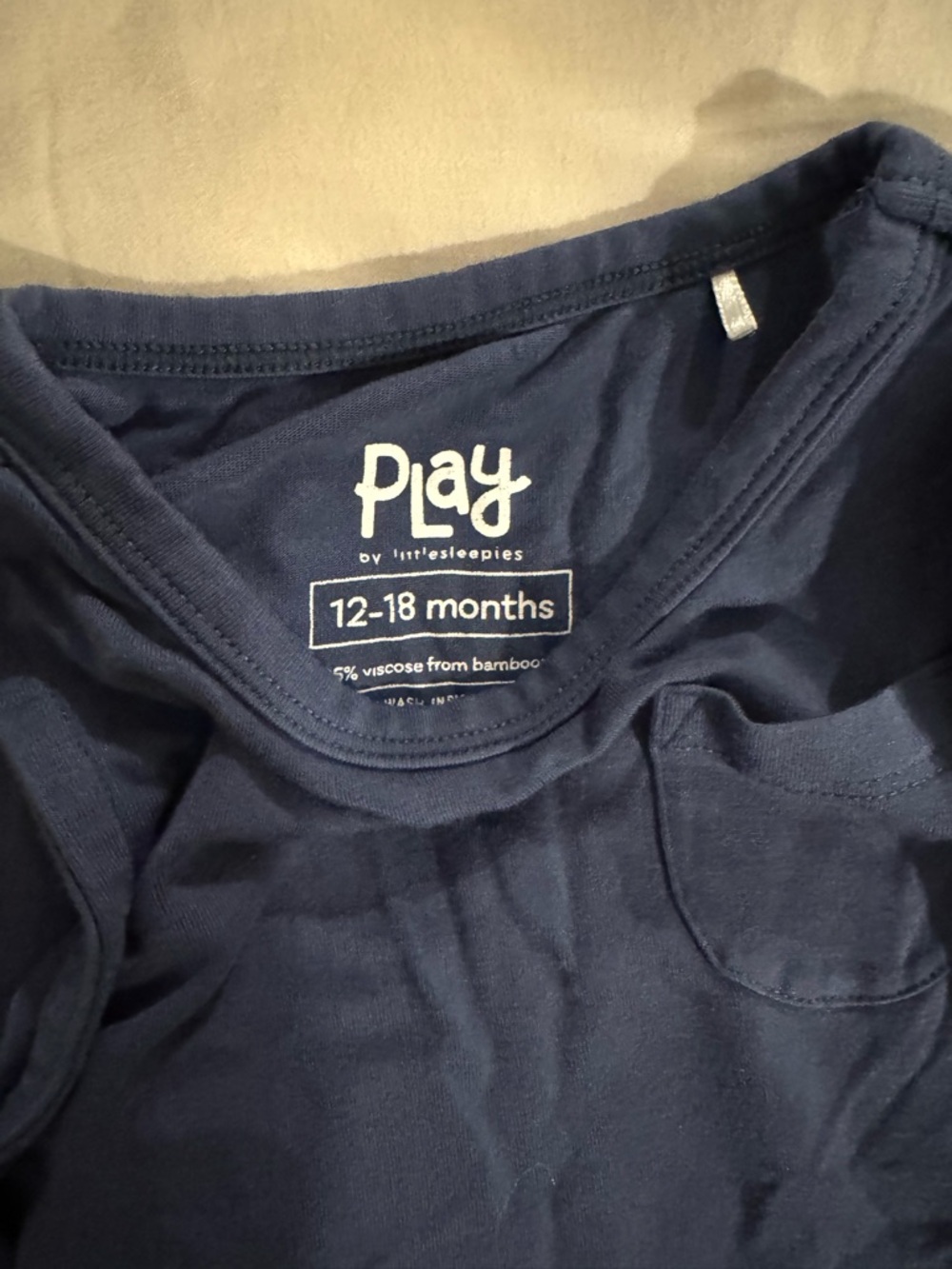 Little Sleepies Vintage Navy Peplum Pocket Tank - Picture 2 of 2